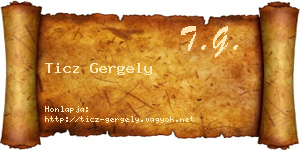 Ticz Gergely névjegykártya